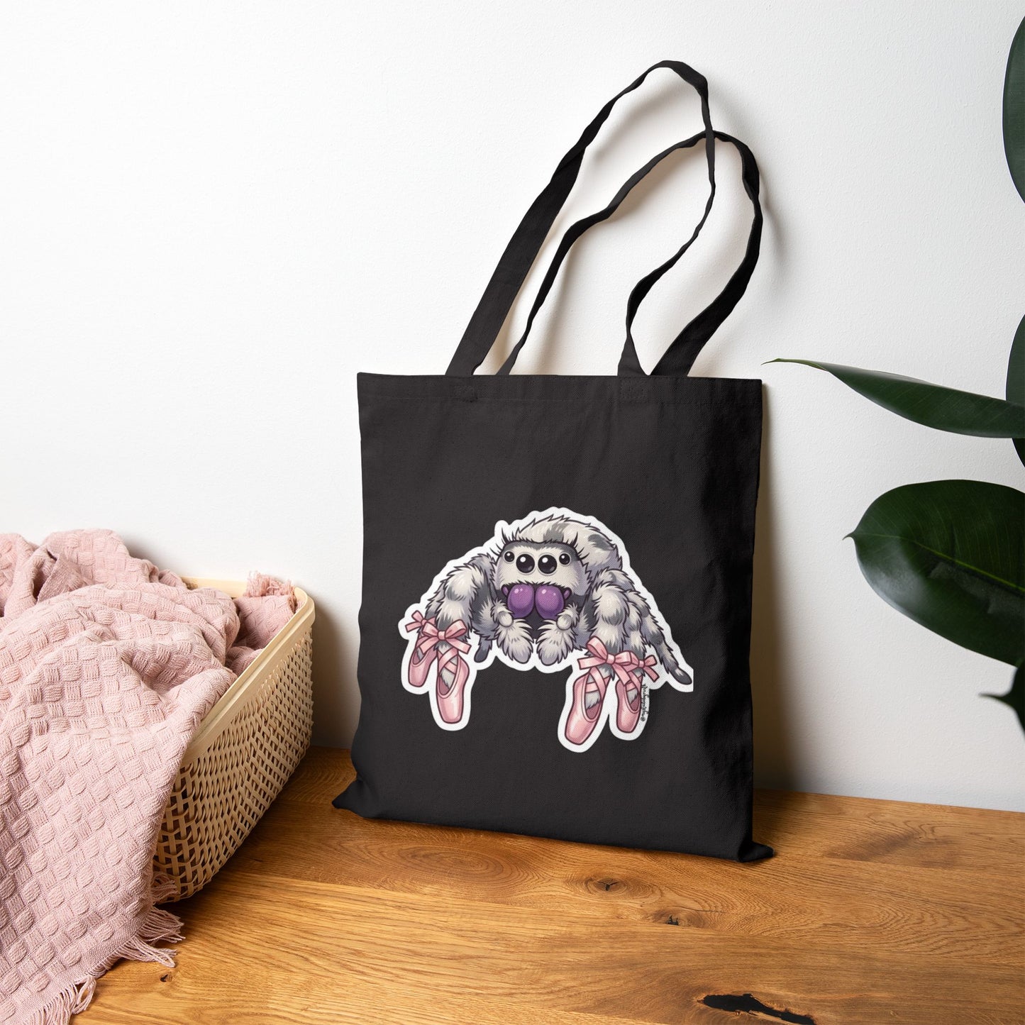 Sourdough the tiptoerTote Bag — Cotton Canvas Spider Print Tote