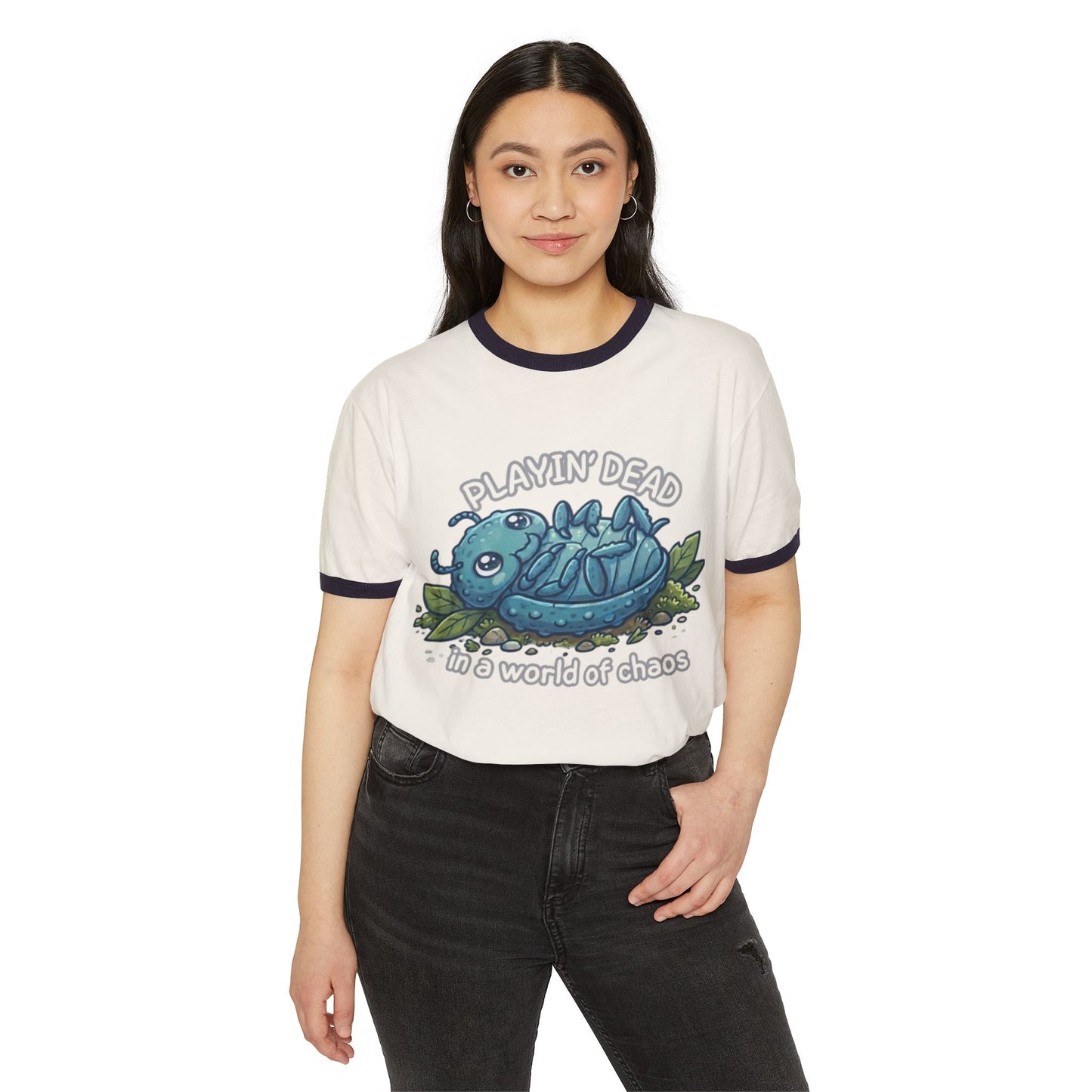 Death-Feigning Beetle Dark Humor T-Shirt — Insect Sarcasm Graphic Tee