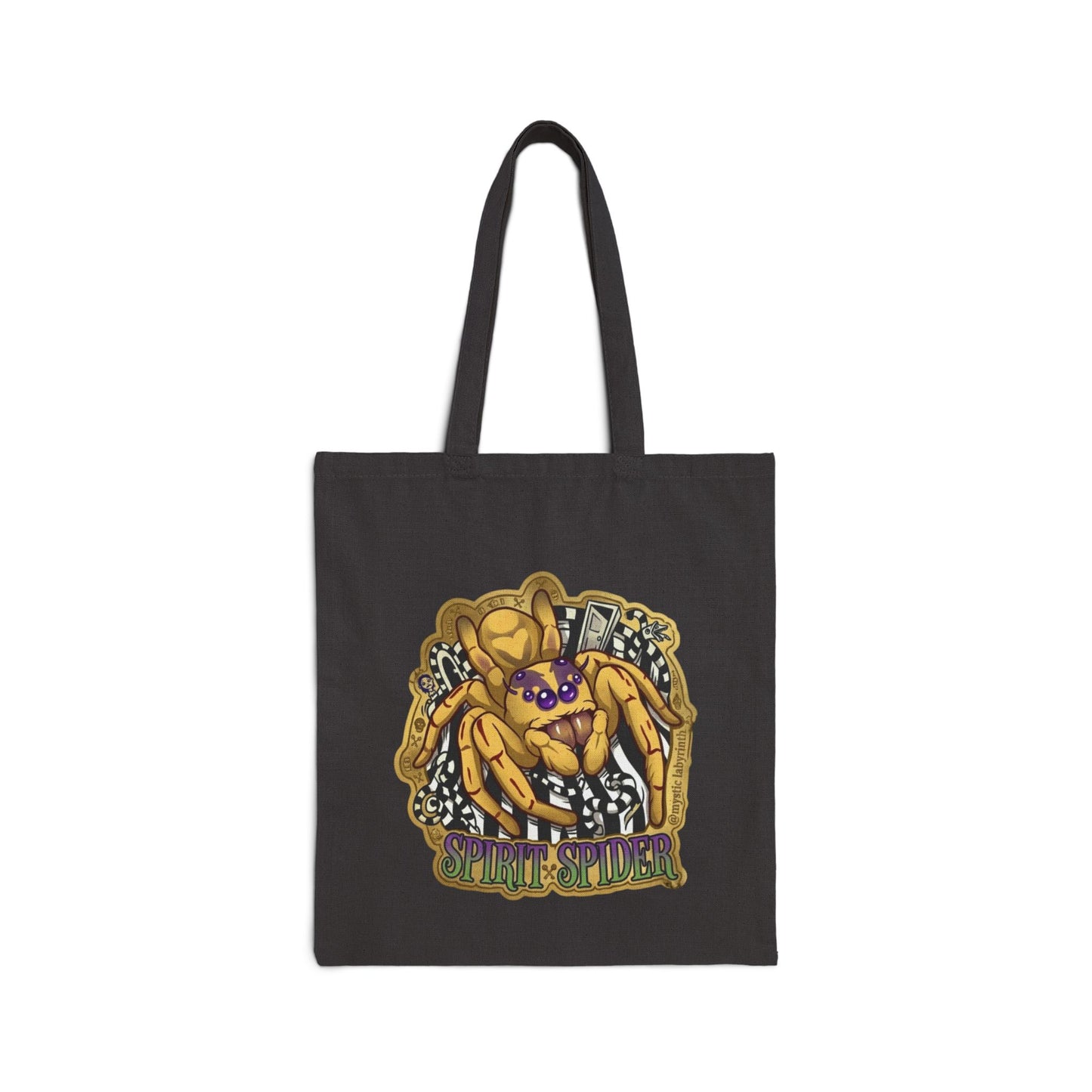 Spirit Spider Tote Bag — Cotton Canvas Spider Print Tote