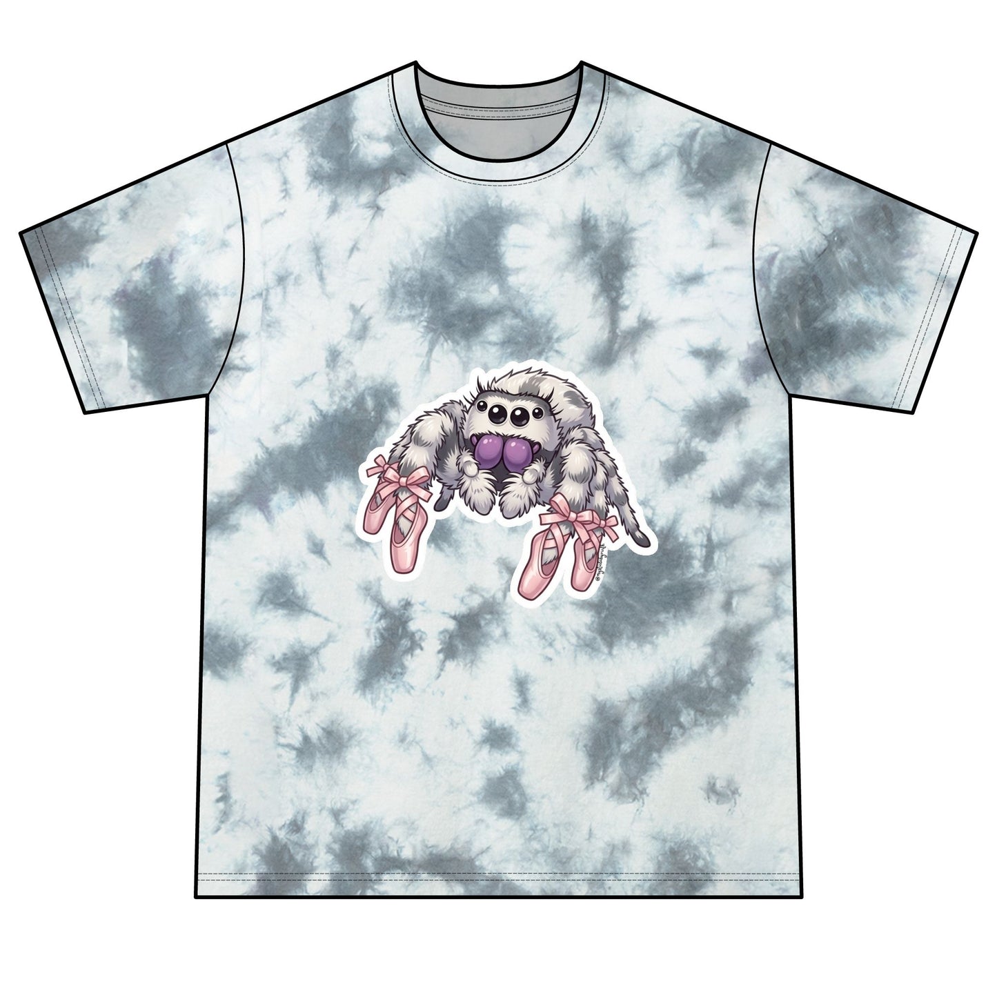 Crystal Spider Tie-Dye Tee — Gothic Crystal Spider Graphic Shirt