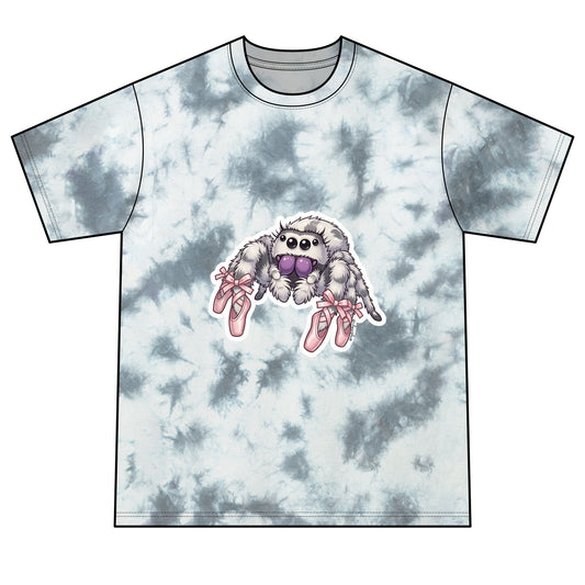 Crystal Spider Tie-Dye Tee — Gothic Crystal Spider Graphic Shirt