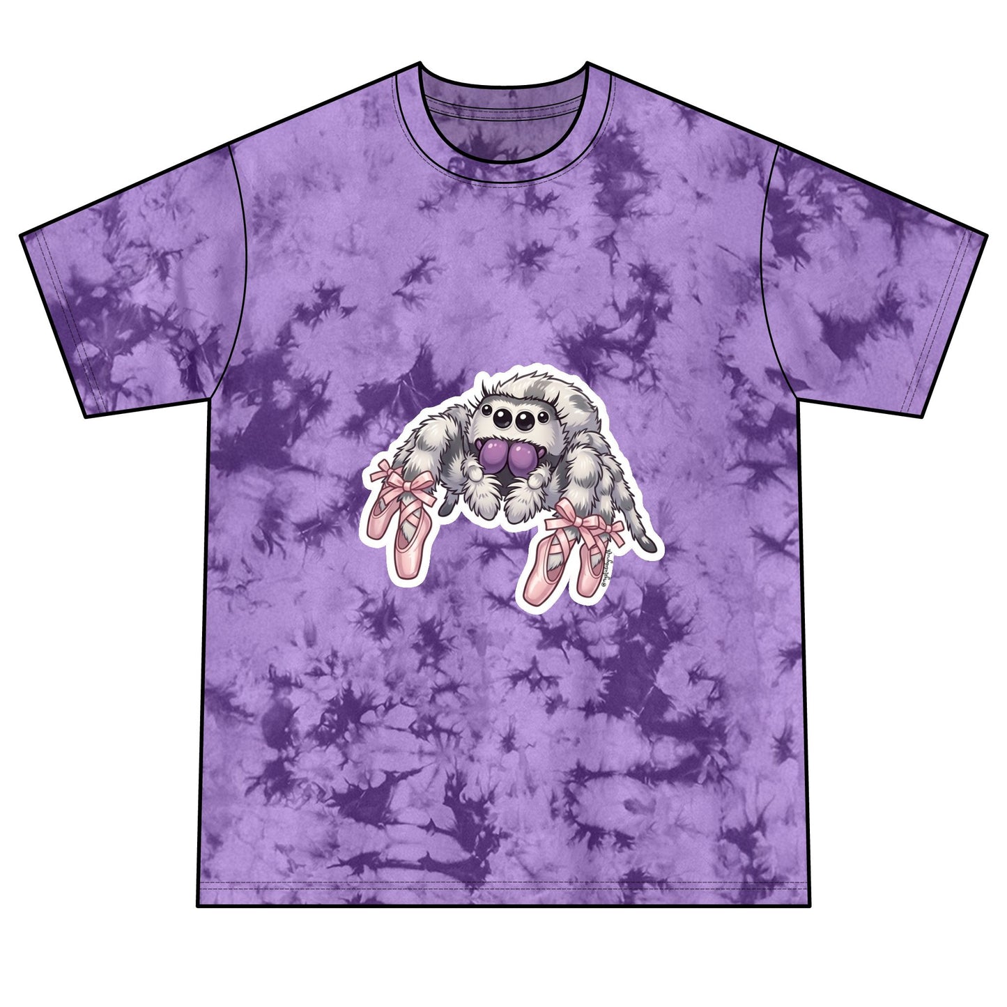 Crystal Spider Tie-Dye Tee — Gothic Crystal Spider Graphic Shirt