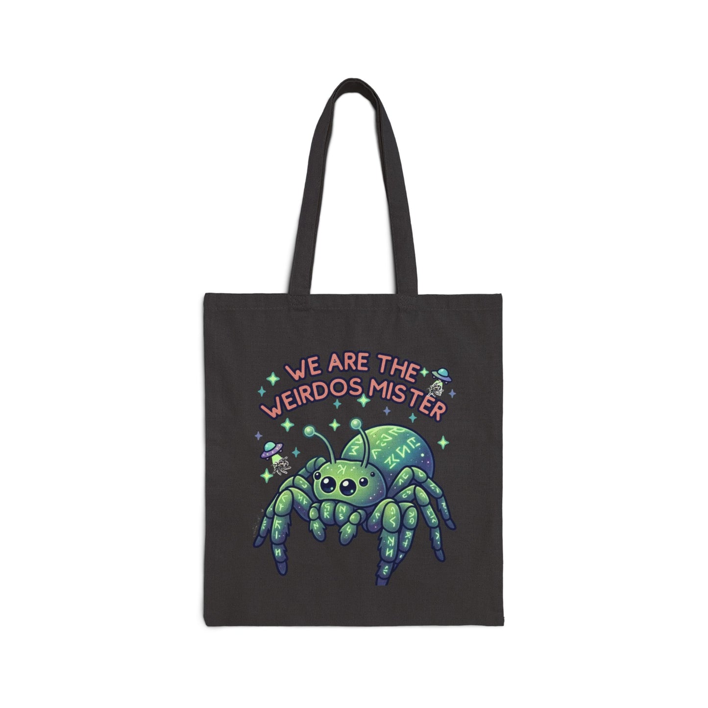 Spider Tote Bag — “We Are the Weirdos, Mister” Cute Gothic Canvas Shopper