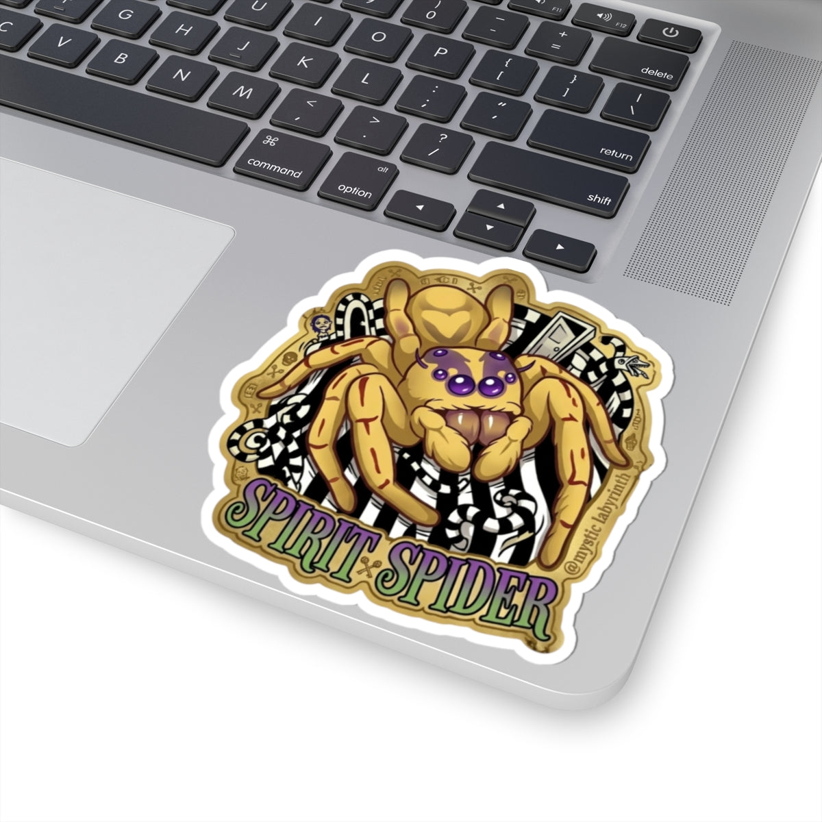 Spider Spirit Sticker — "Web Coven" Kiss-Cut Vinyl Sticker