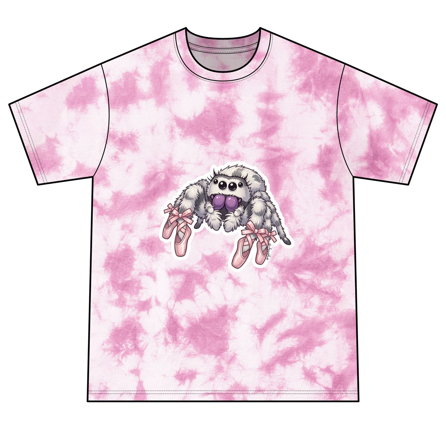 Crystal Spider Tie-Dye Tee — Gothic Crystal Spider Graphic Shirt