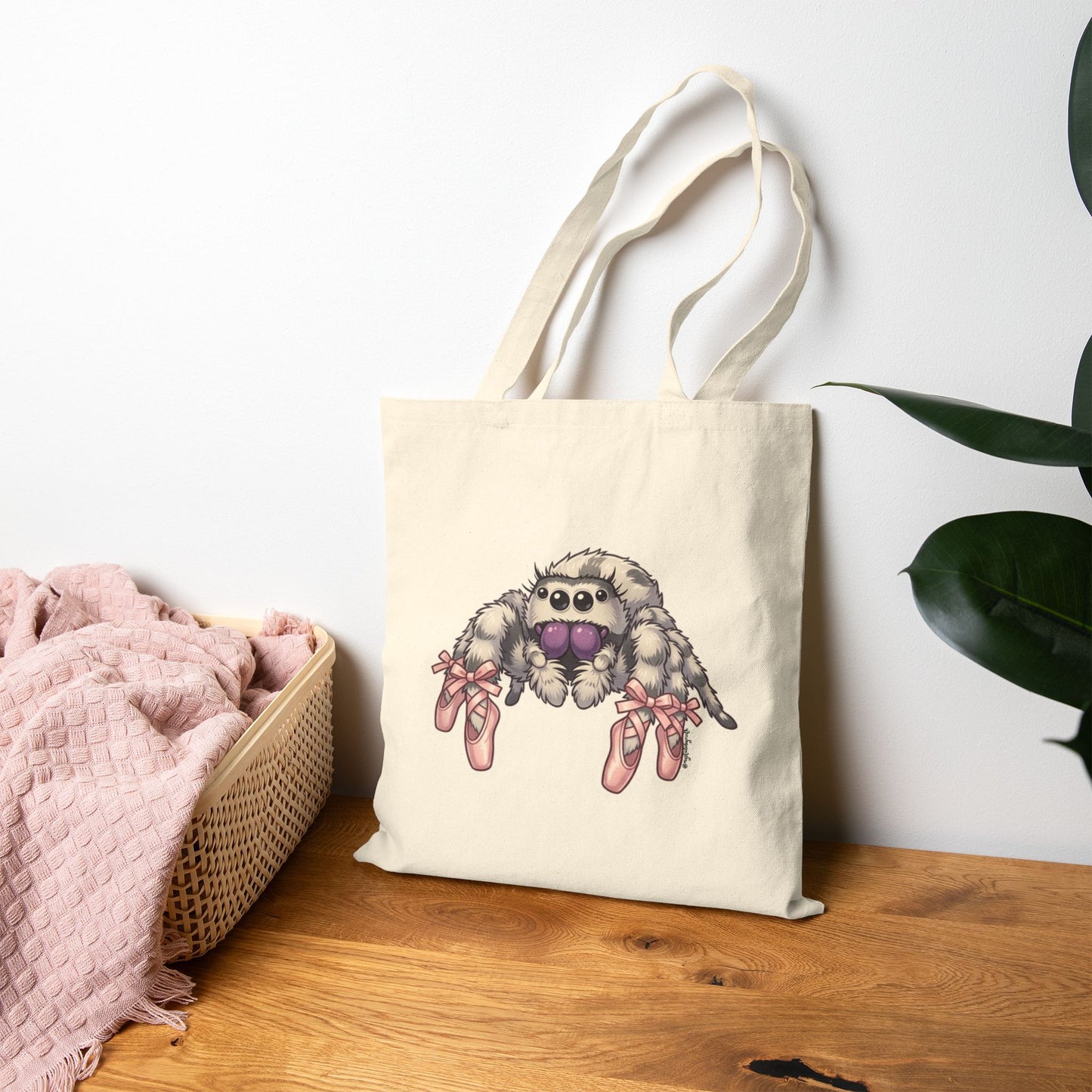 Sourdough the tiptoerTote Bag — Cotton Canvas Spider Print Tote