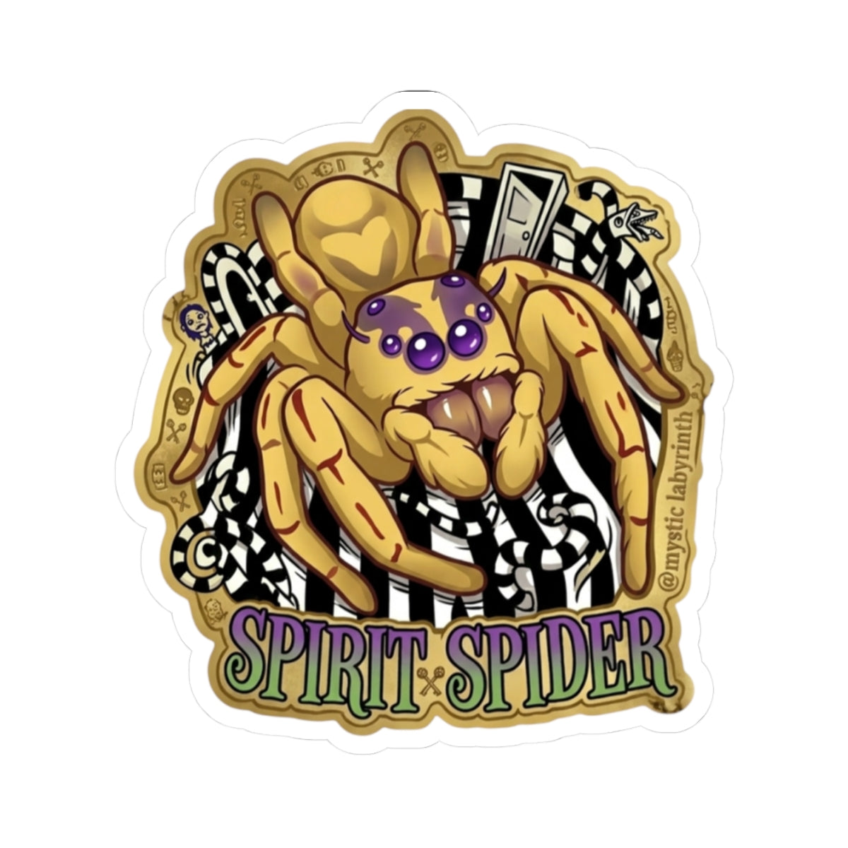 Spider Spirit Sticker — "Web Coven" Kiss-Cut Vinyl Sticker
