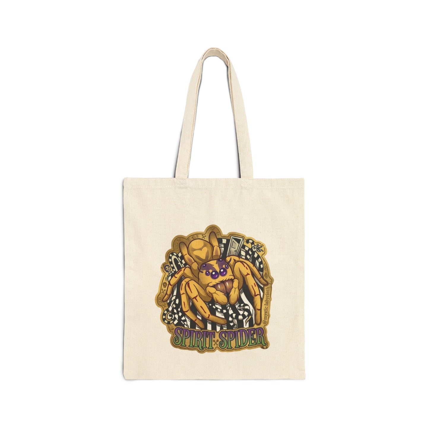 Spirit Spider Tote Bag — Cotton Canvas Spider Print Tote