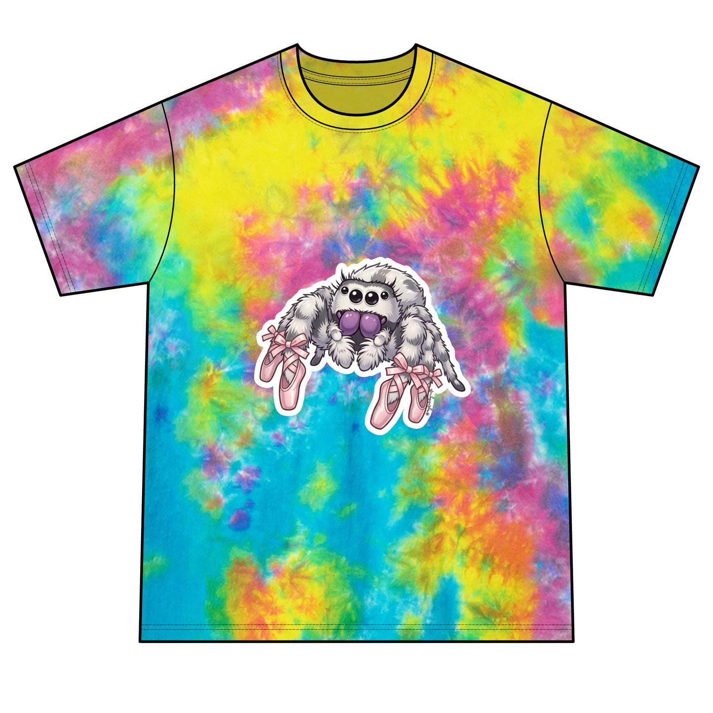 Crystal Spider Tie-Dye Tee — Gothic Crystal Spider Graphic Shirt