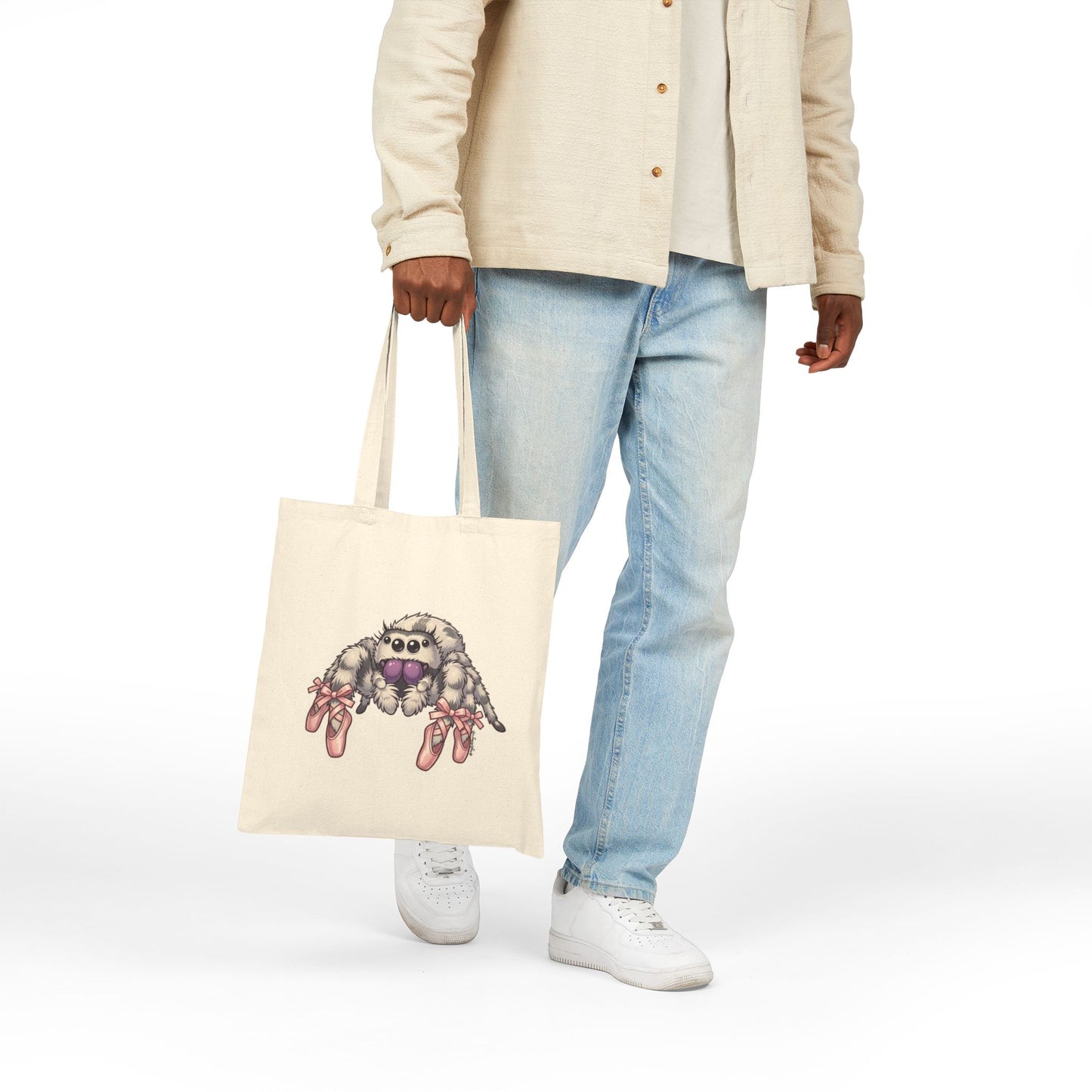 Sourdough the tiptoerTote Bag — Cotton Canvas Spider Print Tote