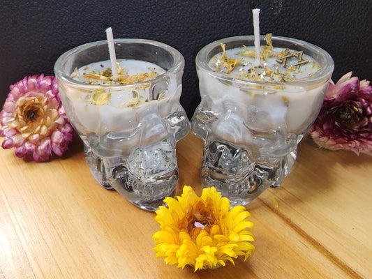 Glass Skull Candle (1pk)