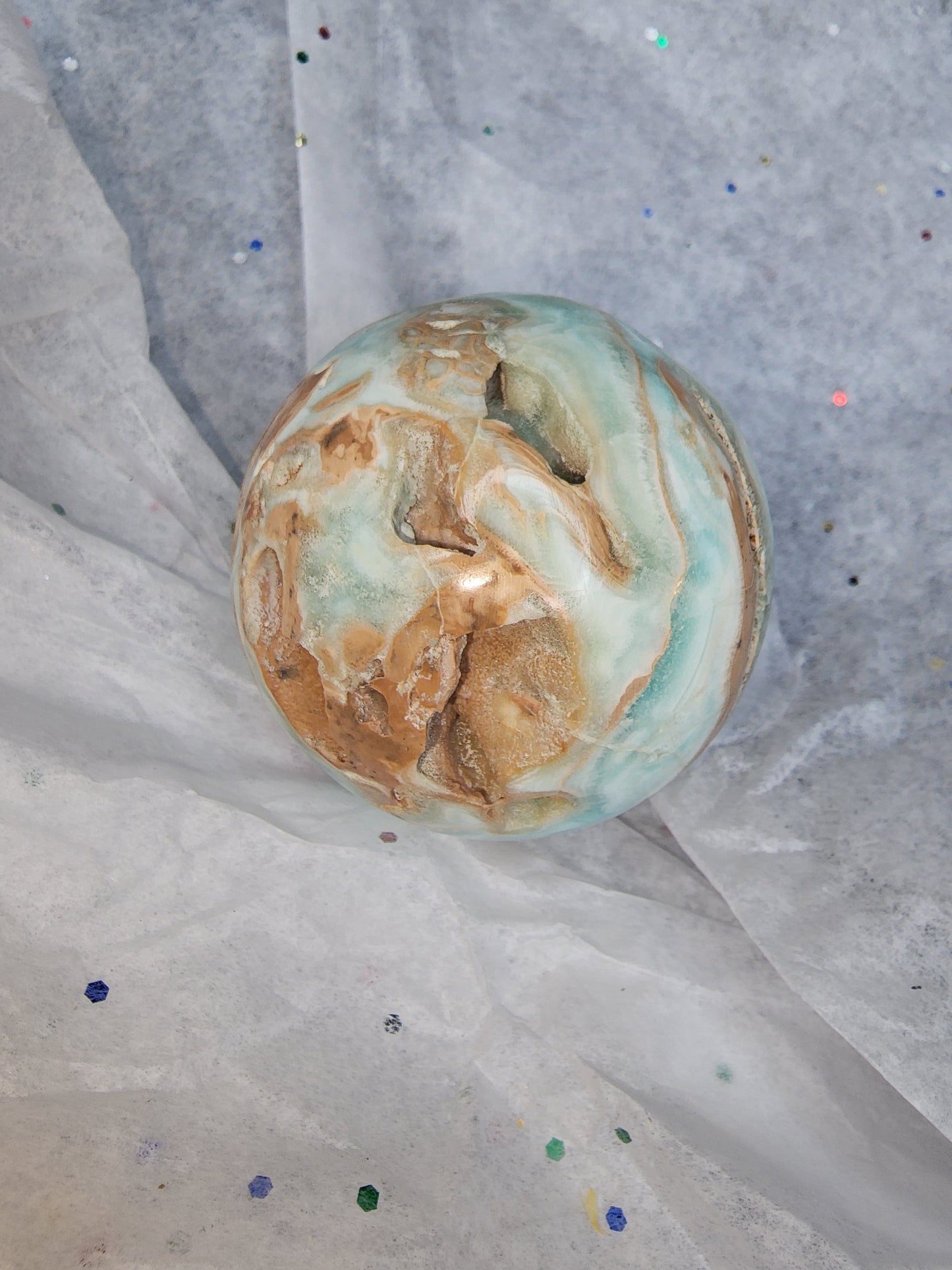 Blue Aragonite Sphere