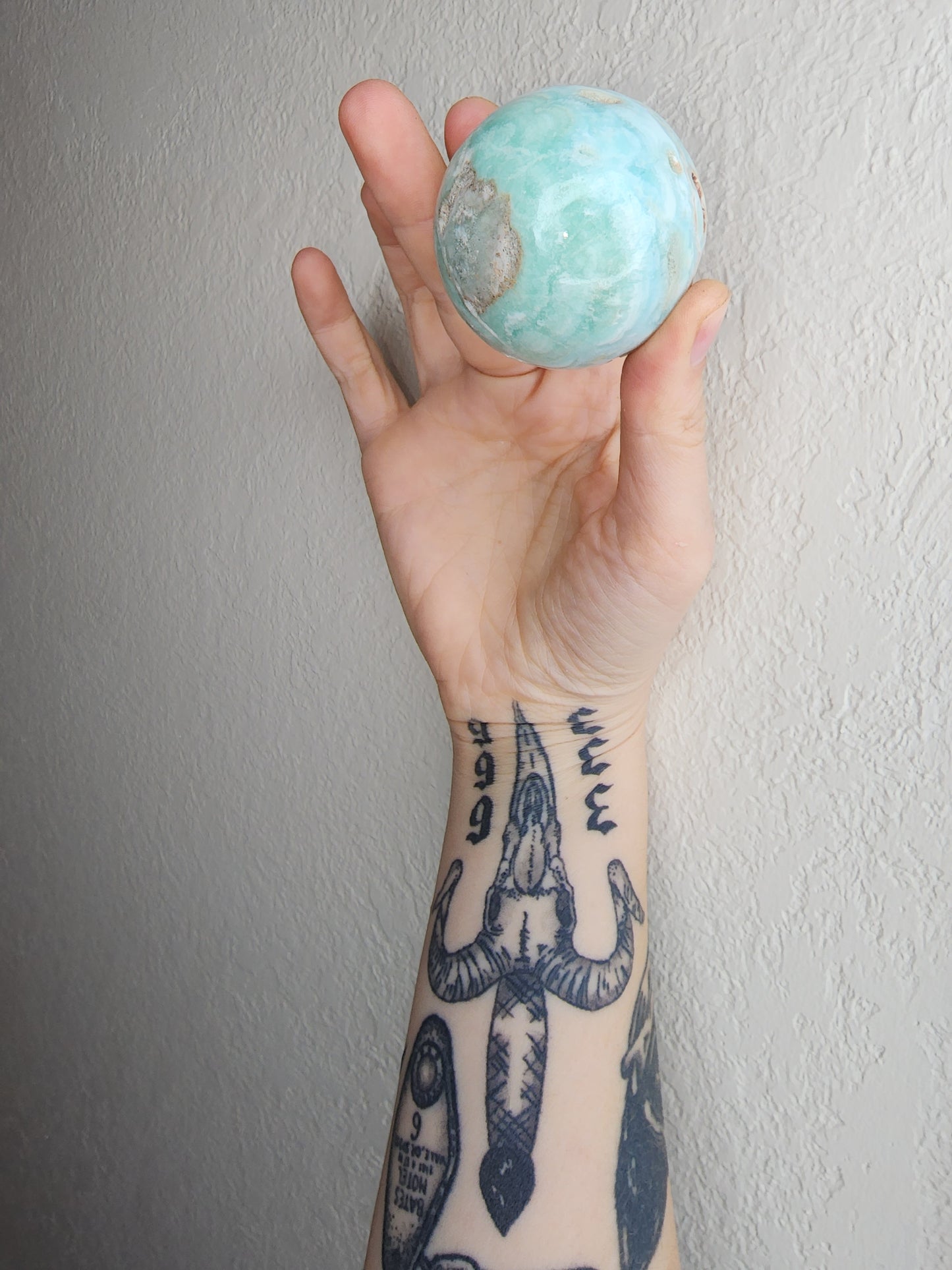 Blue Aragonite Sphere