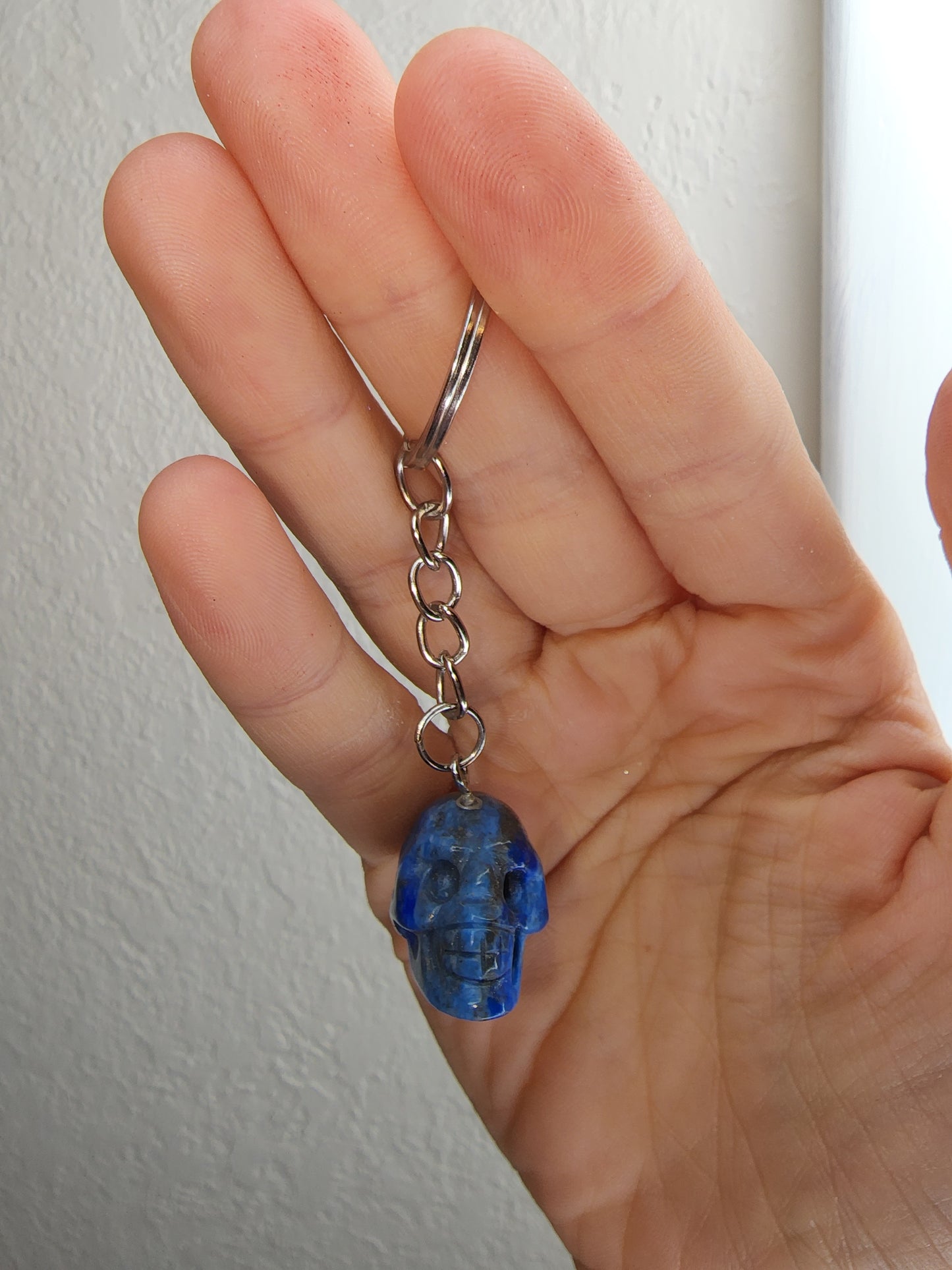 Blue Lapis Lazuli Skull Key Chain