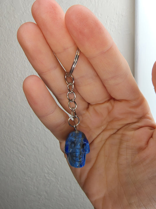 Blue Lapis Lazuli Skull Key Chain