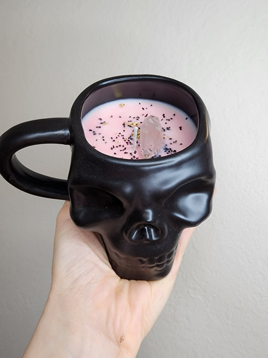 Valentine Skull Mug Candle